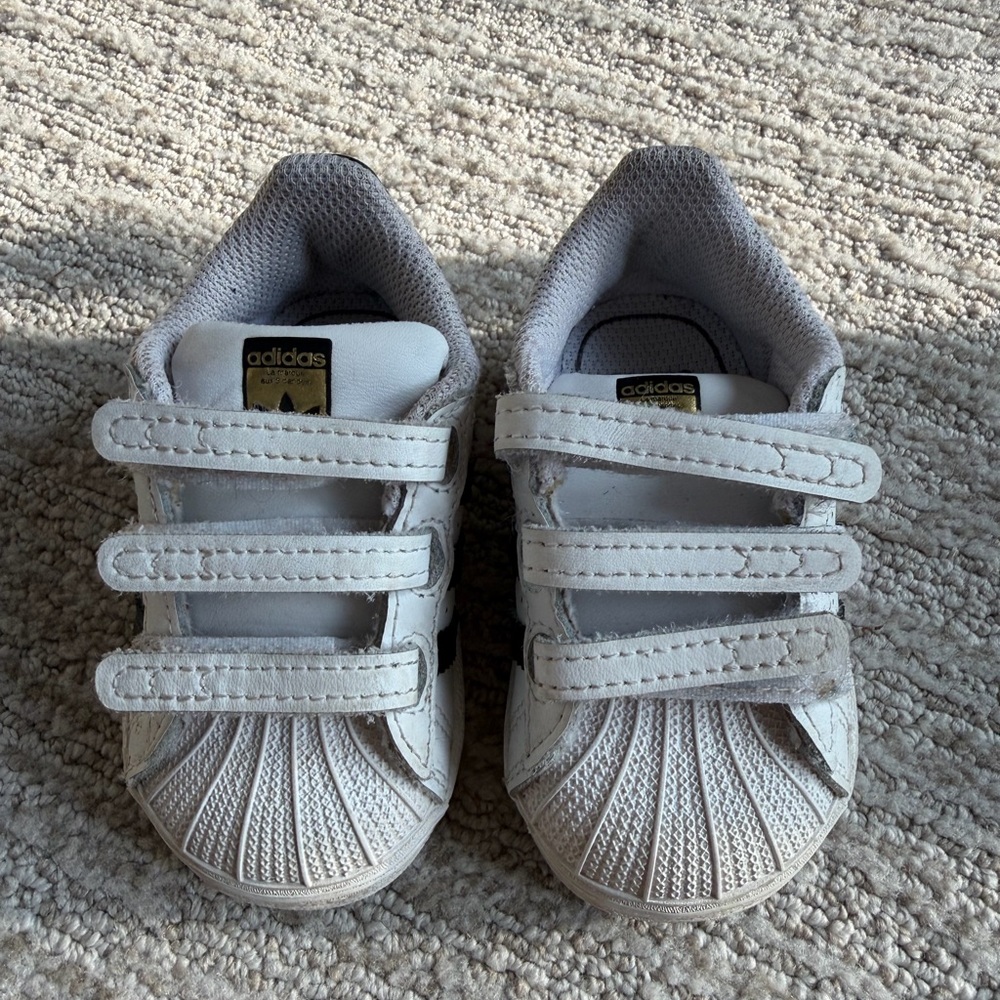 Adidas Kids Triple Strap White Sneakers